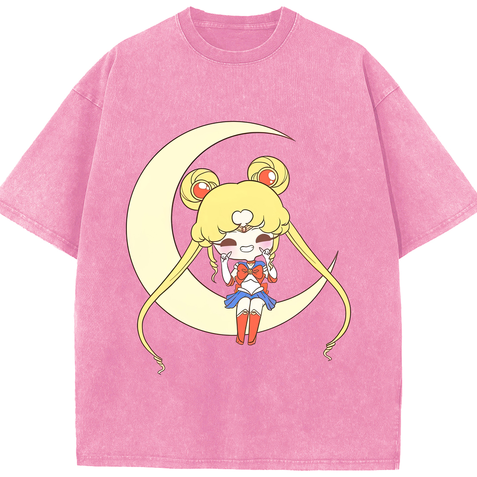 （画像用） 美少女戦士セーラームーン 月野 うさぎ つきの うさぎ Sailor Moon Tsukino Usagi 綿100% ヴィンテージ風 半袖Tシャツ（フロントプリント）